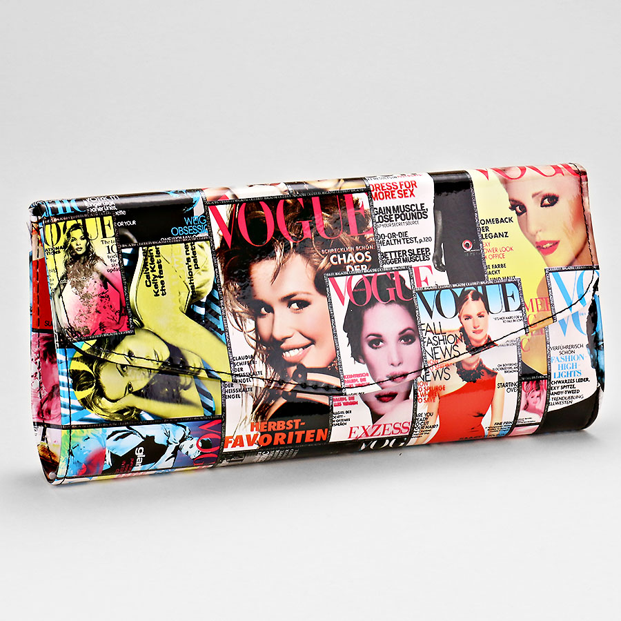 Vogue Luxury Magazine Collage Clutch Purse, Magazine Clutch Handbag on